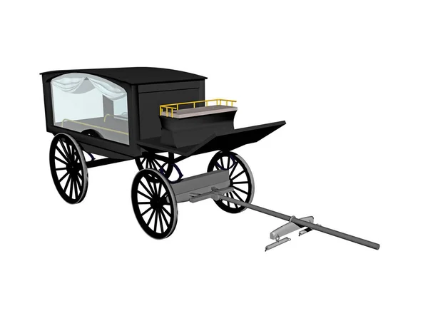 Black Glass Funeral Carriage — Stock Photo, Image