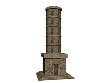 Bitkilerle kaplı antik kule