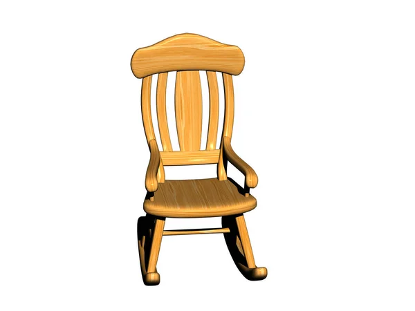 Cadeira Balanço Madeira Varanda — Fotografia de Stock