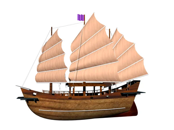 Kapal Berlayar Antik Untuk Perdagangan Laut — Stok Foto