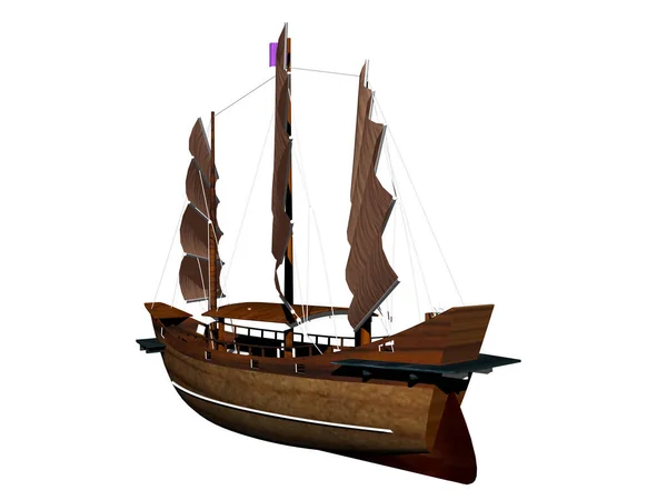 Antique Sailing Ship Sea Trade — Stock Photo, Image