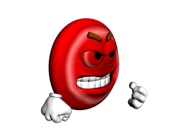 red smiley face with hands and facial expressions