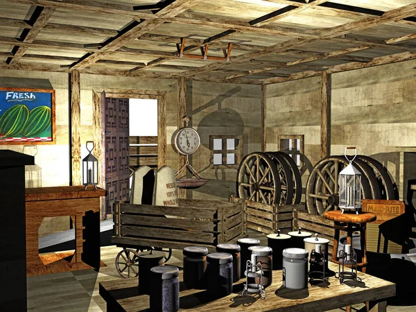 old shop with supplies and equipment