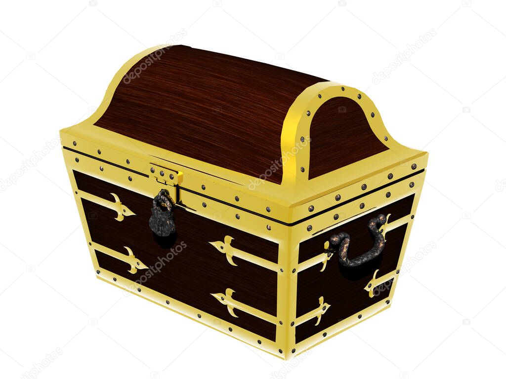 metal-studded wooden treasure  chest