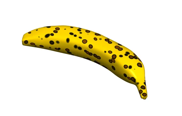 Banane Trop Mûre Jaune Avec Des Taches Noires — Photo