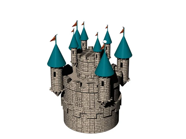 Маленький Фантастичний Замок Багатьма Баштами — стокове фото