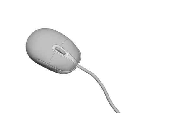 Mouse Computador Com Roda Rolagem Cabo — Fotografia de Stock
