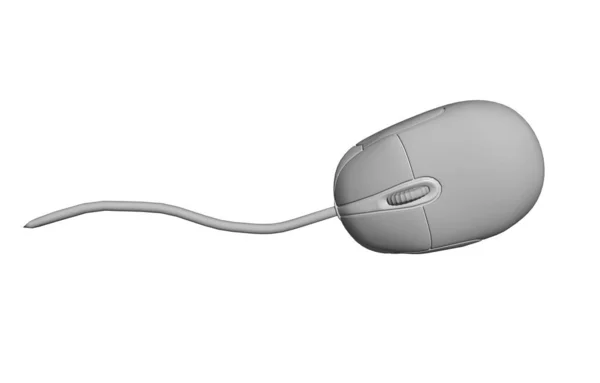 Mouse Computador Com Roda Rolagem Cabo — Fotografia de Stock