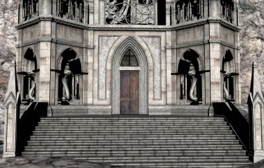 Kayaya oyulmuş eski antik bir kilise.