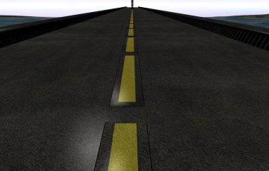 geniş asfalt yol su boyunca