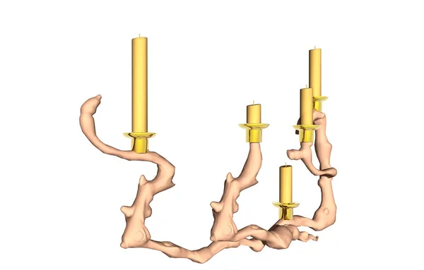 Formiche Come Candelabri Con Candele Rosa — Foto Stock