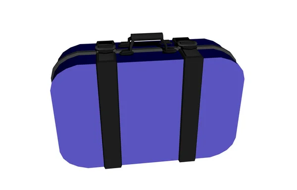 Kék Bőrönd Fogantyúval Cipzárral — Stock Fotó
