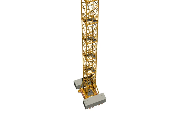 Yellow Construction Site Crane Steel Struts — Stock Photo, Image
