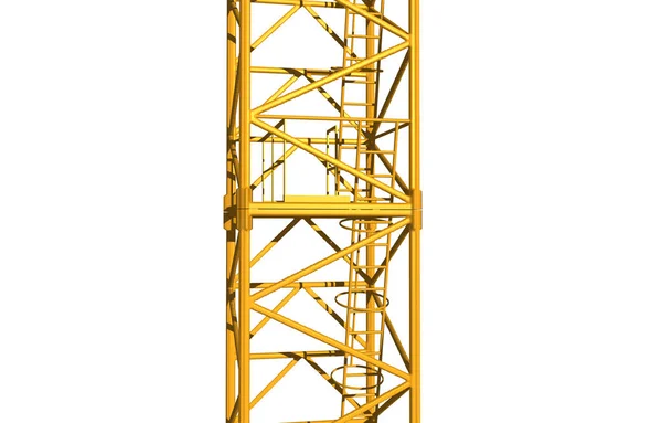 Yellow Construction Site Crane Steel Struts — Stock Photo, Image