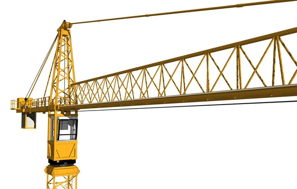 Yellow Construction Site Crane Steel Struts — Stock Photo, Image