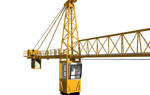 Yellow Construction Site Crane Steel Struts — Stock Photo, Image