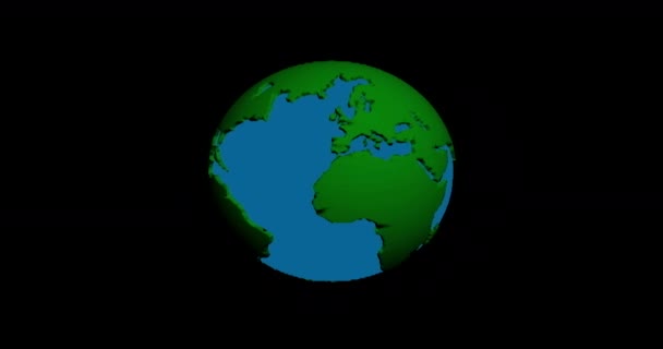 Globe Continents Oceans — Stock Video