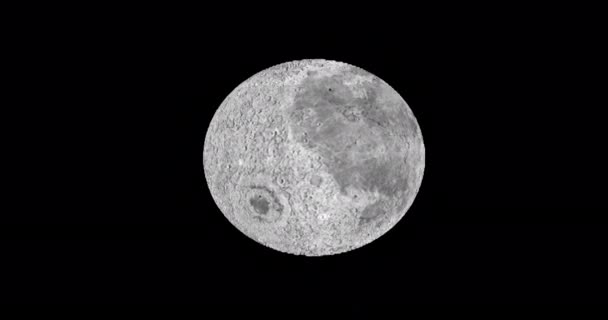 Lune Dans Ciel Tourne Autour Son Axe Montre Les Nombreux — Video