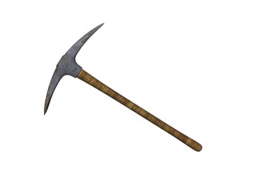 Kazmada ahşap saplı kazma.