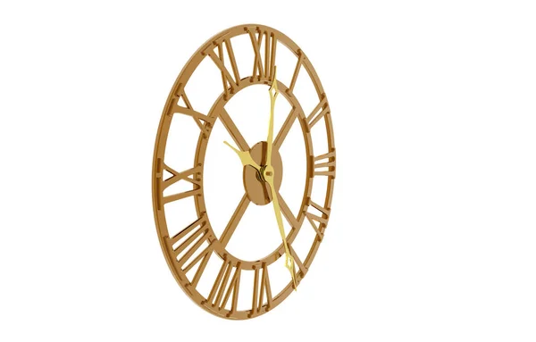 Relógio Metálico Rosto Relógio Torre Com Mãos — Fotografia de Stock