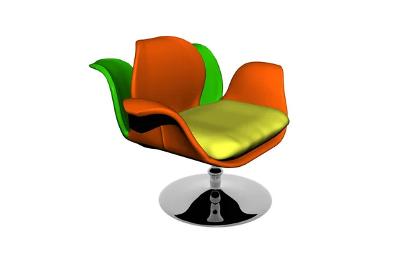 Colorful Plastic Armchair Metal Base — Stock Photo, Image