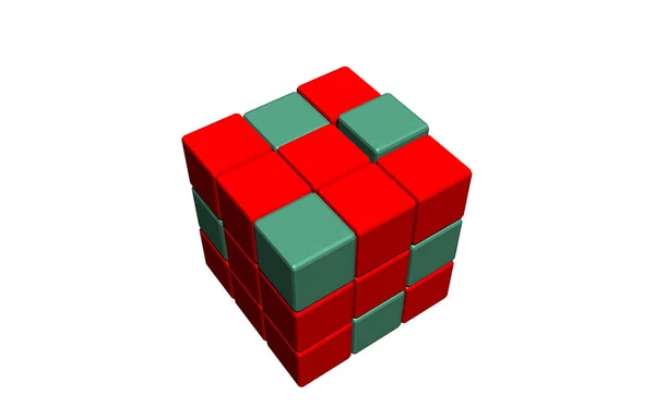 Cubos Empilhados Coloridos Sala — Fotografia de Stock