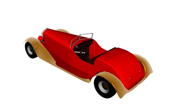 Üstü Açık Kırmızı Klasik Bir Araba — Stok fotoğraf