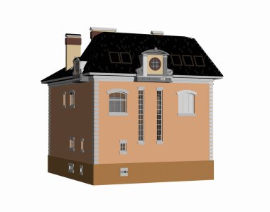 Kiralık daireleri olan çok katlı bir ev.