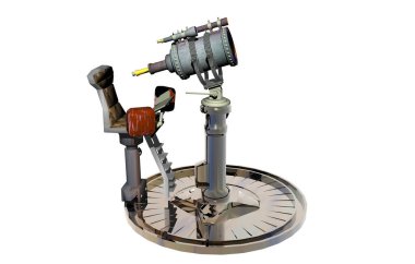 Optik ve sandalyeli astronomik teleskop