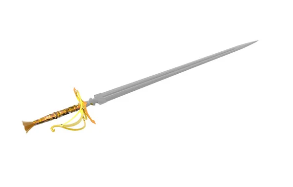 Espada Metálica Con Mango Dorado — Foto de Stock