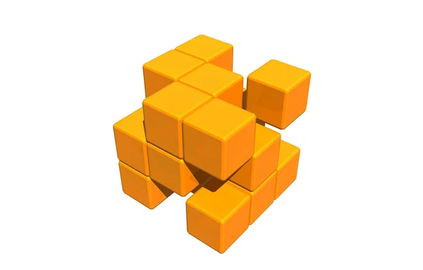 Cubes Empilés Colorés Dans Chambre — Photo