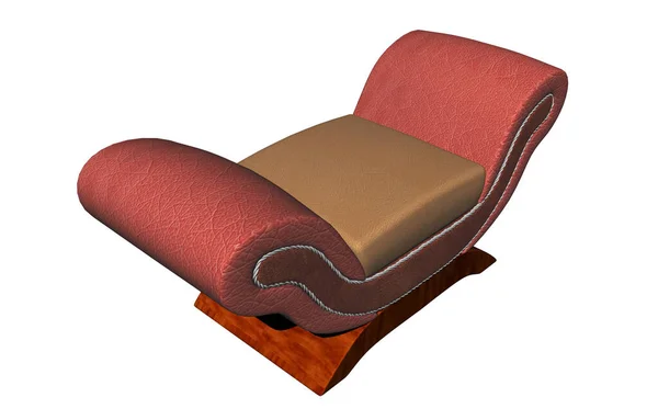 赤い茶色の重い張りのアームチェア — ストック写真