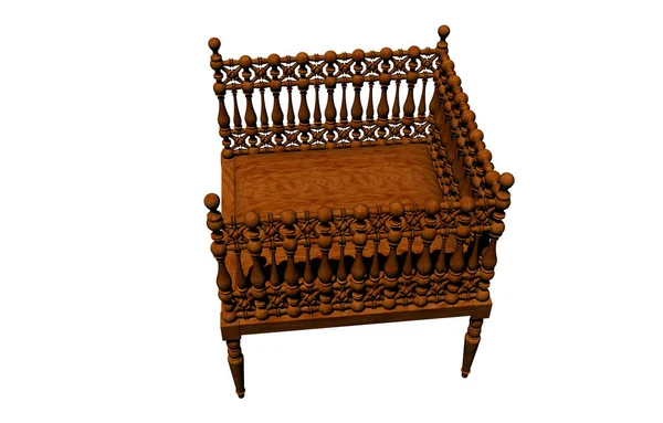 Широкое Деревянное Кресло Отдыха — стоковое фото