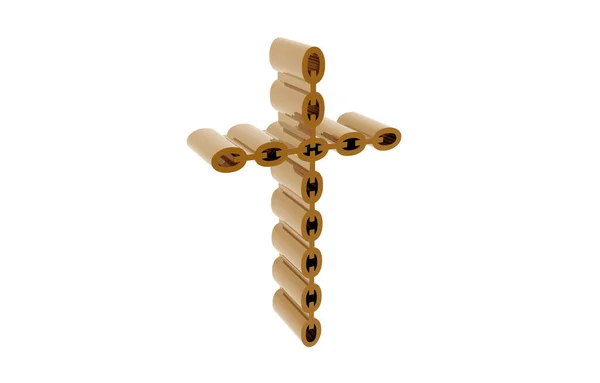 Cruz Metal Dourado Uma Religião — Fotografia de Stock