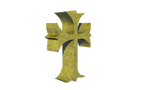 Golden Metal Cross Religion — Stock Photo, Image