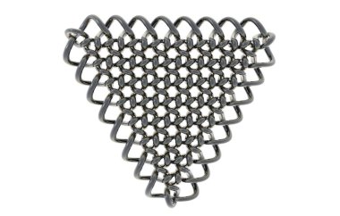 Düğümler ve örgüler metal tellerden yapılmış.