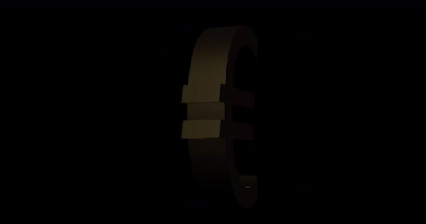 Zlatá Značka Eura Otáčí — Stock video