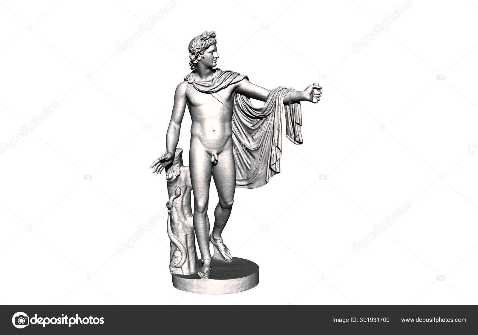Stone Statue God Apollo — Stock Photo © dr.lange.unitybox.de 391931700