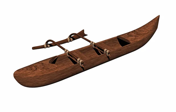 Antikes Einzelboot Mit Ausleger Meer — Stockfoto