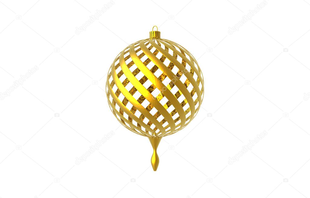 golden metallic christmas tree ball
