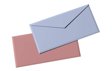 Masanın üzerindeki renkli zarflar.