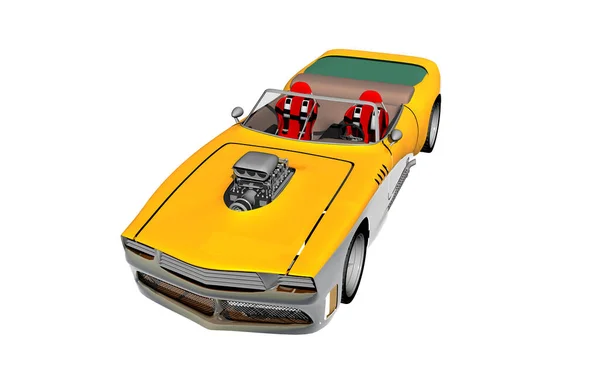 Gelber Sportwagen Als Cabrio — Stockfoto