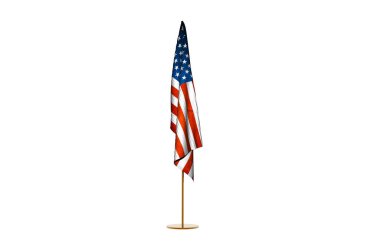 Bayrak direğinde asılı Amerikan bayrağı