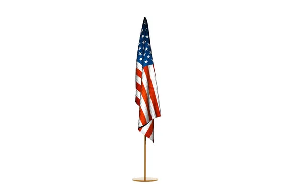 Amerikansk Flagga Hänger Flaggstången — Stockfoto
