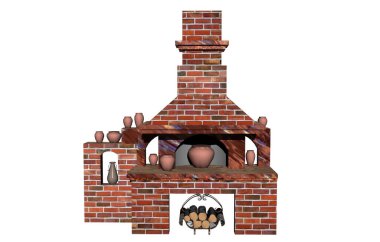 Tuğla şömine ve sökücü.