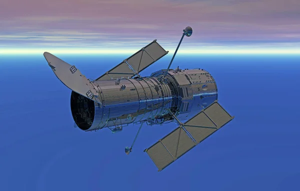 Hubbleteleskop Svävar Rymden — Stockfoto