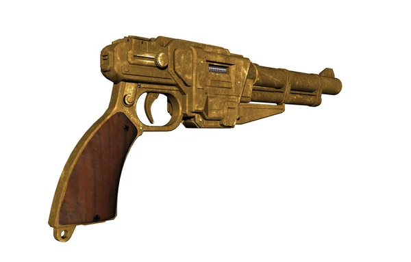 Antiek Versleten Revolver Met Trekker — Stockfoto