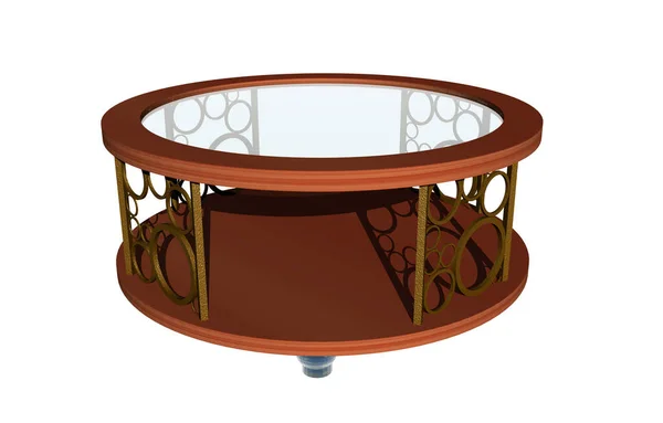 Круглый Стол Стеклянным Верхом — стоковое фото