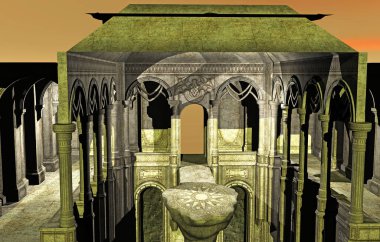 Sütunları olan antik kutsal bina