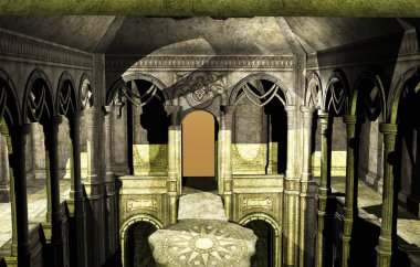 Sütunları olan antik kutsal bina